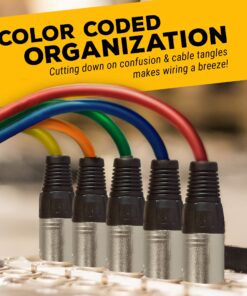 Alternative view of GLS Audio 3ft Patch Cable Cords - XLR Male to XLR Female Color Cables - 3' Balanced Snake Cord - 6 Pack 3 Ft. Multicolored