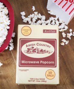 Amish Country Popcorn | Old Fashioned Microwave Popcorn | 10 Bags Ladyfinger Butter | Non-GMO, Gluten Free, Microwaveable and Kosher (10 Bags) 3.5 Ounce (Pack of 10) 12 912GO2Oo4wL
