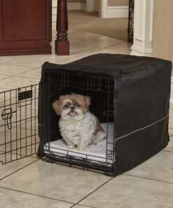 MidWest Homes for Pets Dog Crate Cover, Privacy Dog Crate Cover Fits MidWest Dog Crates, Machine Wash & Dry 24-Inch Black 25 912QZQnKKFL