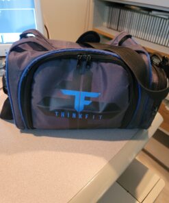 ThinkFit Insulated Meal Prep Lunch Box with 6 Food Portion Control Containers - BPA-Free, Reusable, Microwavable, Freezer Safe - With Shaker Cup, Pill Organizer, Shoulder Strap & Storage Pocket (Blue) Blue 60 912SJL6MksL