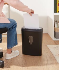 Amazon Basics 8 Sheet Cross Cut Paper and Credit Card Shredder with 4.1 Gallon Bin, Black 28 912W7NFJKBL