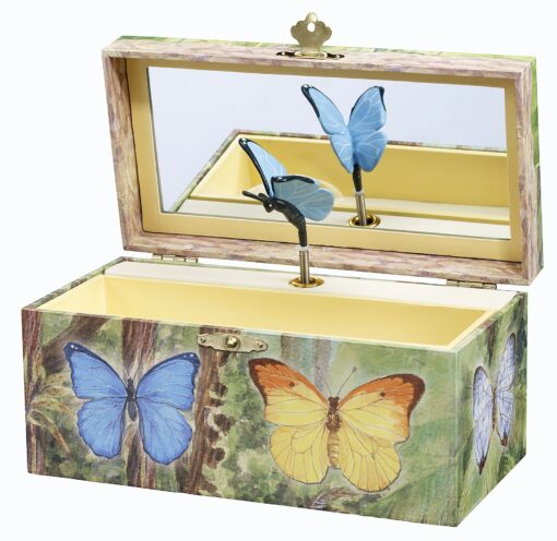 Enchantmints Musical Butterfly Jewelry Box Spins to Music Oval Mirrior