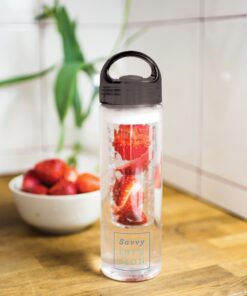 Infusion Fruit Infuser Water Bottle - BPA Free Insulated Water Bottle, Reusable Water Bottle with Fruit Infuser, Easy-to-Clean Gym Accessories for Women, Sports Water Bottle, Savvy Outdoors Black 24 oz 18 912Y1KGsfHL