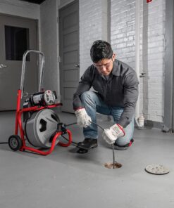 RIDGID 26998 Model K-400 Drain Cleaning 120-Volt Drum Machine Kit with C-45IW 1/2" x 75' Cable, White, Black, Red 27 912ZrvkF1L