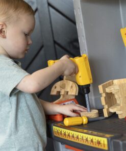 Step2 Deluxe Kids Workbench – Includes 50 Toy Workbench Accessories, Interactive Features for Realistic Pretend Play – Indoor/Outdoor Kids Tool Bench – Dimensions 40.75" H x 34" W x 15" D 15 912aclsB1AL