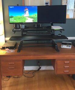 Vari - VariDesk Pro Plus 36 - Desktop Standing Desk Converter - Adjustable Desk Riser with 11 Height Settings - Sit Stand Desk Dual Monitor Standing Desk Riser with Spring Loaded Lift (Black) Black 34 912bvOAK5jL