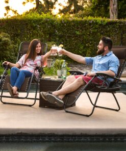 Alternative view of Best Choice Products Set of 2 Adjustable Zero Gravity Lounge Chair Recliners for Patio, Pool w/ Cup Holders - Brown