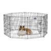 MidWest Homes for Pets Foldable Metal Dog Exercise Pen / Pet Playpen. Black w/ door, 24'W x 30'H, 1-Year Manufacturer's Warranty 30" H 8 912gEGODU4L