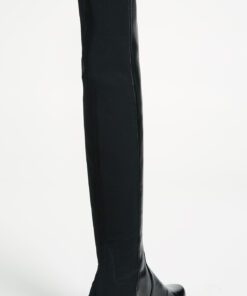 Stuart Weitzman Women's Reserve Tall Boots 4 Black Nappa/Stretch Gabardine 9 912lugLBX3L