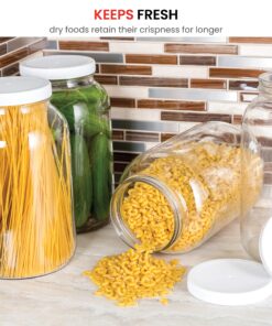 Paksh Novelty 1-Gallon Glass Jar Wide Mouth with Airtight Plastic Lid - USDA Approved BPA-Free Dishwasher Safe Mason Jar for Fermenting, Kombucha, Kefir, Storing and Canning Uses, Clear Plastic Lid, 1 Pack 21 912lxQKKOTL 1