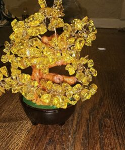 Parma77 Citrine Crystal Tree, Yellow Healing Crystals Gemstone Bonsai Tree Money Tree, Yellow Room Decor Cubicle Office Desk Decor for Women, Feng Shui Wealth and Luck Spiritual Gifts for Women Gold 28 912p0ao5iqL