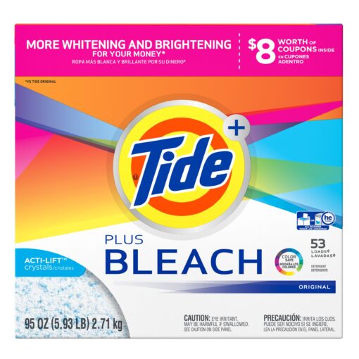 Tide Laundry Detergent with Bleach Powder, Orange, Original, 95 Ounce (Packaging May Vary) 5.93 Pound (Pack of 1)