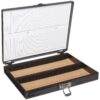 Heathrow Scientific 100 Place Microscope Slide Box, Cork Lining, Nickel-Plated Clasp, Black Pack of 1