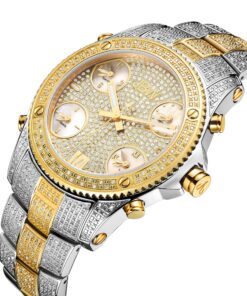 Alternative view of JBW Men's Luxury Jet Setter 2.34 ctw Diamond Wrist Watch with Stainless Steel Link Bracelet Two-Tone