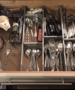 PRACTICAL COMFORT Kitchen Drawer Organizer for Silverware Utensils Flatware 9 Dividers Set | MEDIUM | 3 Dividers 17.5" to 19.7" + 6 Dividers 3.8" 37 9130SyAlVNL
