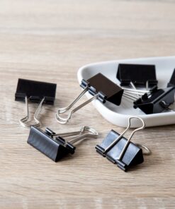 U Brands Binder Clips, Medium 1-1/4-Inch Width, 1/2-Inch Paper Holding Capacity, Black and Silver Steel, 96-Count - 656U08-24 9 9133HIjjl2L