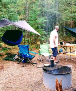 Oak Creek Lost Valley Camping Hammock. Bundle Includes Mosquito Net, Rain Fly, Tree Straps, Compression Sack. Weighs Four Pounds, Perfect for Camping. Lightweight Nylon Single Hammock. 51 913B gQaifL