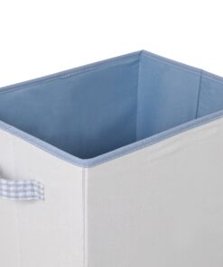 BirdRock Home Baby Clothes Hamper with Lid - Folding Cloth Hamper with Handles - Dirty Clothes Sorter Bin - Easy Storage - Collapsible - Blue and White Blue & White 14 913E9s7keL
