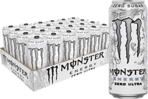 Monster Energy Zero Ultra, Sugar Free Energy Drink, 16 Fl Oz (Pack of 24)