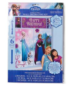 Disney Frozen Birthday Party Scene Setters Wall Decorating Kit (5 Pack), Multi Color, 59" x 65". 16 913QfELhBSL