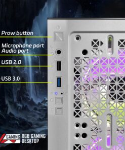 STGAubron Gaming Desktop PC,Intel Core i7-6700 up to 4.0G,32G DDR4,2T SSD,Radeon RX 580 16G GDDR5,600M WiFi,BT 5.0,RGB Fan x 3,RGB Keyboard&Mouse,RGB Mouse Pad,RGB BT Sound Bar,W10H64 12 913SPJQ5KIL