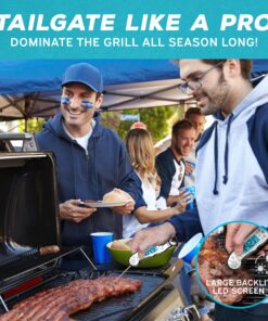 KIZEN Digital Meat Thermometer with Probe - Instant Read Food Thermometer for Cooking, Grilling, BBQ, Baking, Liquids, Candy, Deep Frying, and More - Black/White 24 913X pYrmEL