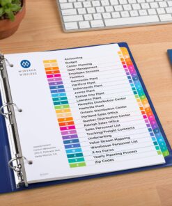 Avery A-Z Tab Dividers for 3 Ring Binders, Customizable Table of Contents, Multicolor Tabs, 1 Set (11125), 0.281 H x 11.0 L x 11.0 W Classic 19 913Y5F3oNbL
