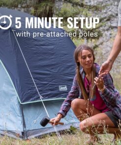 Alternative view of Coleman Skydome Camping Tent, 2/4/6/8 Person Family Dome Tent with 5 Minute Setup, Strong Frame can Withstand 35MPH Winds, Roomy Interior with Extra Storage Included Blue 4-person