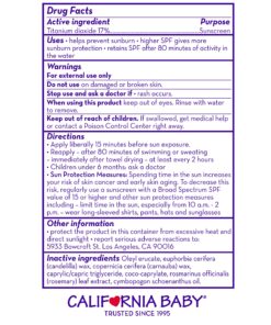 California Baby Everyday/Year-Round SPF 30+ Sunscreen Stick | Broad Spectrum | Mineral Sunscreen Face & Body | Titanium Dioxide | Allergy-Friendly | Reef Safe Sunscreen | Mineral Sunscreen For Sensitive Skin | 14 g / 0.5 oz. 0.5 Ounce (Pack of 1) 12 913f2LKNEfL