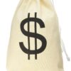 Large Canvas Natural Money Bag Pouch with Drawstring Closure and Dollar Sign Design for Toy Party Favors, Bank Robber Cowboy Pirate Theme, Carrying Case Sack 32 913fZdosF8L
