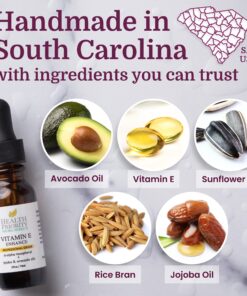 Organic Vitamin E Oil for Skin & Scars - 100% Pure Natural Vitamin E Serum Hand Made in South Carolina, 15000 IU Vitamin E Oil for Face & Hair, Non-GMO, Gluten, Cruelty Free, Vegan, Lavender 0.5 Fl Oz Scented 0.5 Fl Oz (Pack of 1) 23 913fv9dFG2L