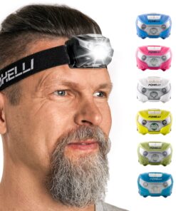 Foxelli Rechargeable Headlamp Flashlight - Super Bright LED Head Lamp for Running, Camping, Hiking & Work, Lightweight Comfortable Head Light for Adults and Kids Black 26 913gG7u0OdL