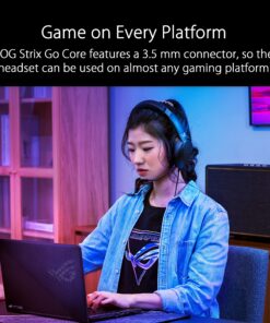 ASUS ROG Strix Go Core Wired Gaming Headset | 3.5mm Connector | Lightweight Design | Over-Ear Headphones for PC, Mac, Nintendo Switch, and PS4, Black, Standard 13 913nWAxHaSS
