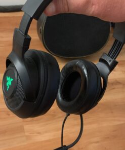 Razer Kraken X USB Ultralight Gaming Headset: 7.1 Surround Sound - Lightweight Frame - Green Logo Lighting - Integrated Audio Controls - Bendable Cardioid Microphone - for PC - Classic Black Green Lighting Only 49 913rwkjlJsL