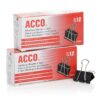 ACCO Binder Clips, Medium, Black, 12 per Box, 2 Boxes (72062) 20 913s4EMvlYL