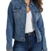 Wrangler Authentics Women's Stretch Denim Jacket Large Blue 2 913sLOvALL