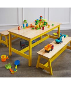 Amazon Basics Indoor Kids Table and Bench Set, Natural 30 913wnAH3cOL