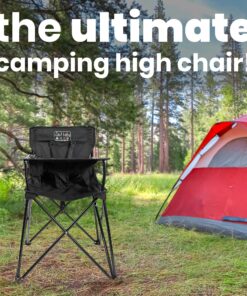 ciao! baby Portable High Chair for Babies and Toddlers, Compact Folding Travel High Chair with Carry Bag for Outdoor Camping, Picnics, Beach Days, and More (Black) Black 25 914 Sod55pL