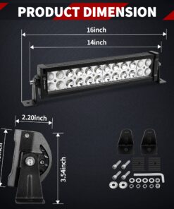 Alternative view of YITAMOTOR LED Light Bar 14inch 72W Led Work Light Spot Flood Combo Led Pod Light Offroad Light Led Fog Light Truck Light Driving Light Boat Light Compatible with Truck Pickup SUV ATV UTV , Black 1