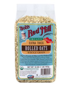 Bob's Red Mill Organic Extra Thick Rolled Oats, 16 Oz (4 Pack) Regular 2 Pound (Pack of 4) 13 9142NRRoGFL