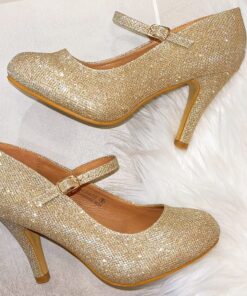 Bella Marie Helena Vintage Retro Mary Jane Round Toe Mid Heels Dress Work Pump 5.5 Champagne 11 91463voKN1L