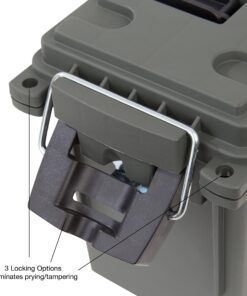 Sheffield 12626 Field Box, Plastic Ammo Can for Pistol, Rifle, and Shotgun Ammo, Water Resistant Storage Box w/ 3 Locking Options, Olive Drab Green Cans, Made in The U.S.A. 26 914D9QfNYyL