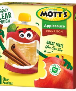 Mott's Cinnamon Applesauce, 3.2 oz clear pouches, 24 Count (6 Packs of 4) 3.2 Fl Oz (Pack of 24) 21 914Jyxby3BL