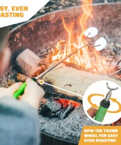 MalloMe Marshmallow Roasting Sticks Smores Kit - Marshmallows Smores Sticks for Fire Pit Long - Camping Campfire Accessories S'mores Gift Set- Smore Hot Dog Roaster Marshmello Skewers - 34 Inch 5 Pack Set of 5 27 914Lypf5nDL