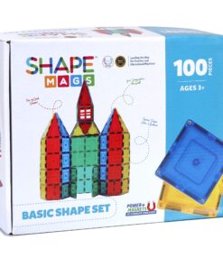 Shapemags 100 Piece Set 100 Pcs Magnet Building Tiles Magnetic Blocks - 5 Shapes Basic Starter Set 3D Construction Building Blocks Magnetic Tiles Set for Kids 15 914M7rDpjFL