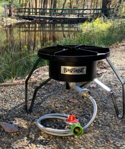 Bayou Classic SP10 High-Pressure Cooker - 14-in Single Propane Burner for Outdoor Cooking, Outdoor Stove - Crawfish Boiler, Home Brewing Burner, Maple Syrup Prep. Fits Large Boiling Pots and Fryers - Seafood Boil Pot. 23 914Pzj1bDWL