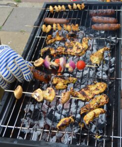 Heat Resistant Gloves, 932°F EN407 Certified. Thick but Light-Weight, Flexible for Oven and BBQ, 2 Blue Gloves, One Size 19 914UmPtHQ4L