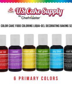 Alternative view of 6 Color Cake Food Coloring Liqua-Gel Decorating Baking Primary Colors Set - U.S. Cake Supply .75 fl. Oz. (20ml) Bottles Primary Popular Colors - Made in the U.S.A. 6-Color Primary Kit