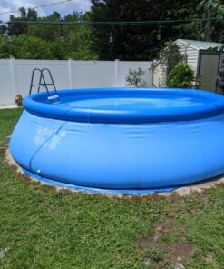 Intex 26175EH Easy Set 15 Feet by 42 Inch Round Inflatable Outdoor Backyard Above Ground Swimming Pool Set with Cover, Ladder, and Filter, Blue 15FT x 42IN 48 914aCCS2v6L 1