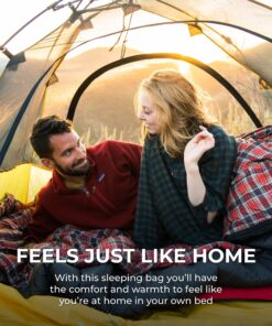 TETON Sports Mammoth Queen Size Sleeping Bag- Double Sleeping Bag – A Warm Bag The Whole Family can Enjoy – Great Sleeping Bag for Camping, Hunting and Base Camp. Compression Sack Included Grey Mammoth 20F 24 914cjTmGwL